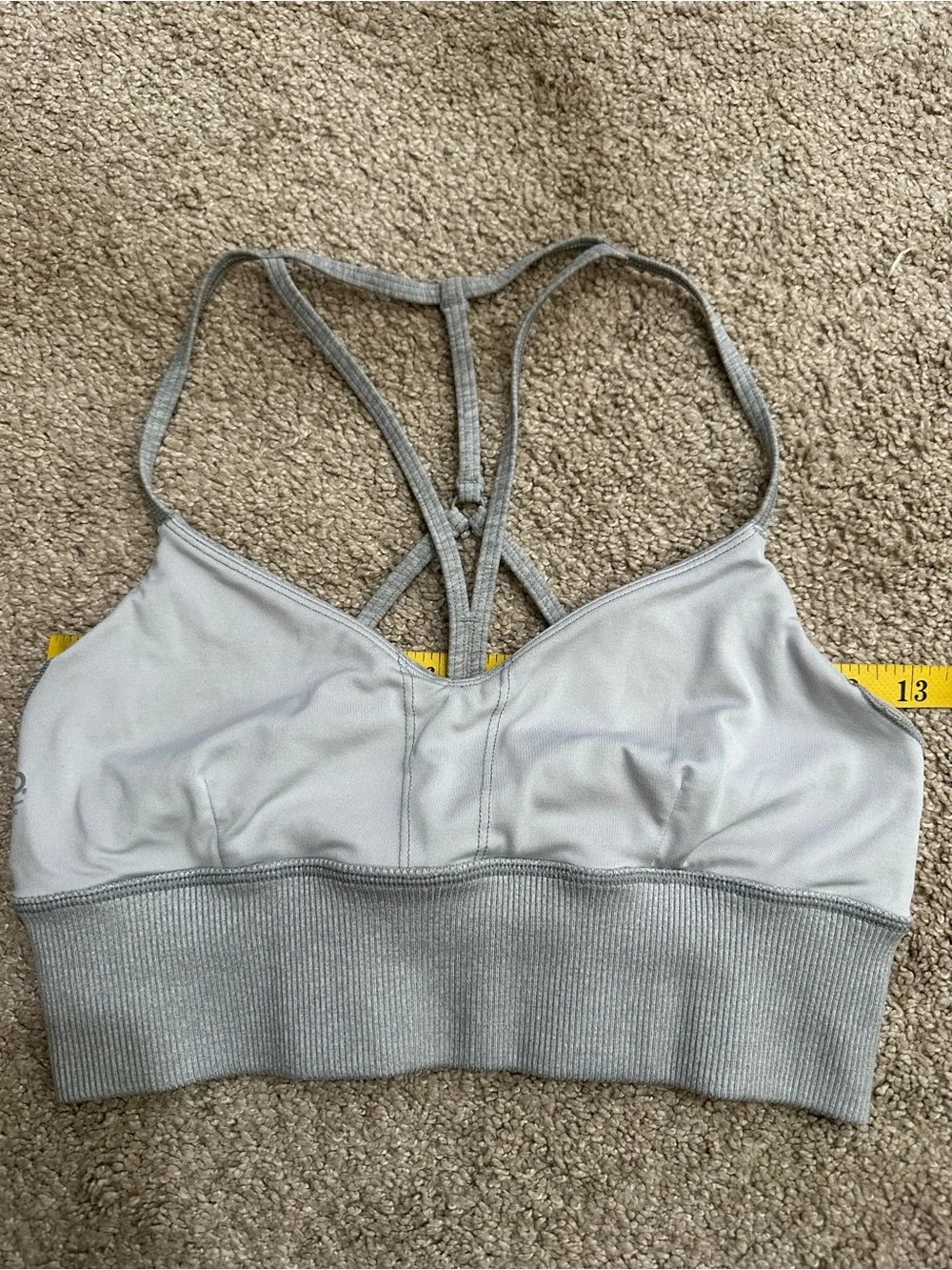 Alo Yoga Alosoft Lavish Sports Bra in Athletic Heather Gray Size Small